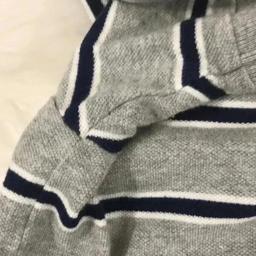 POLO Jeans Co Mens Polo Shirt Size XL Gray Striped Ralph Lauren RL Logo